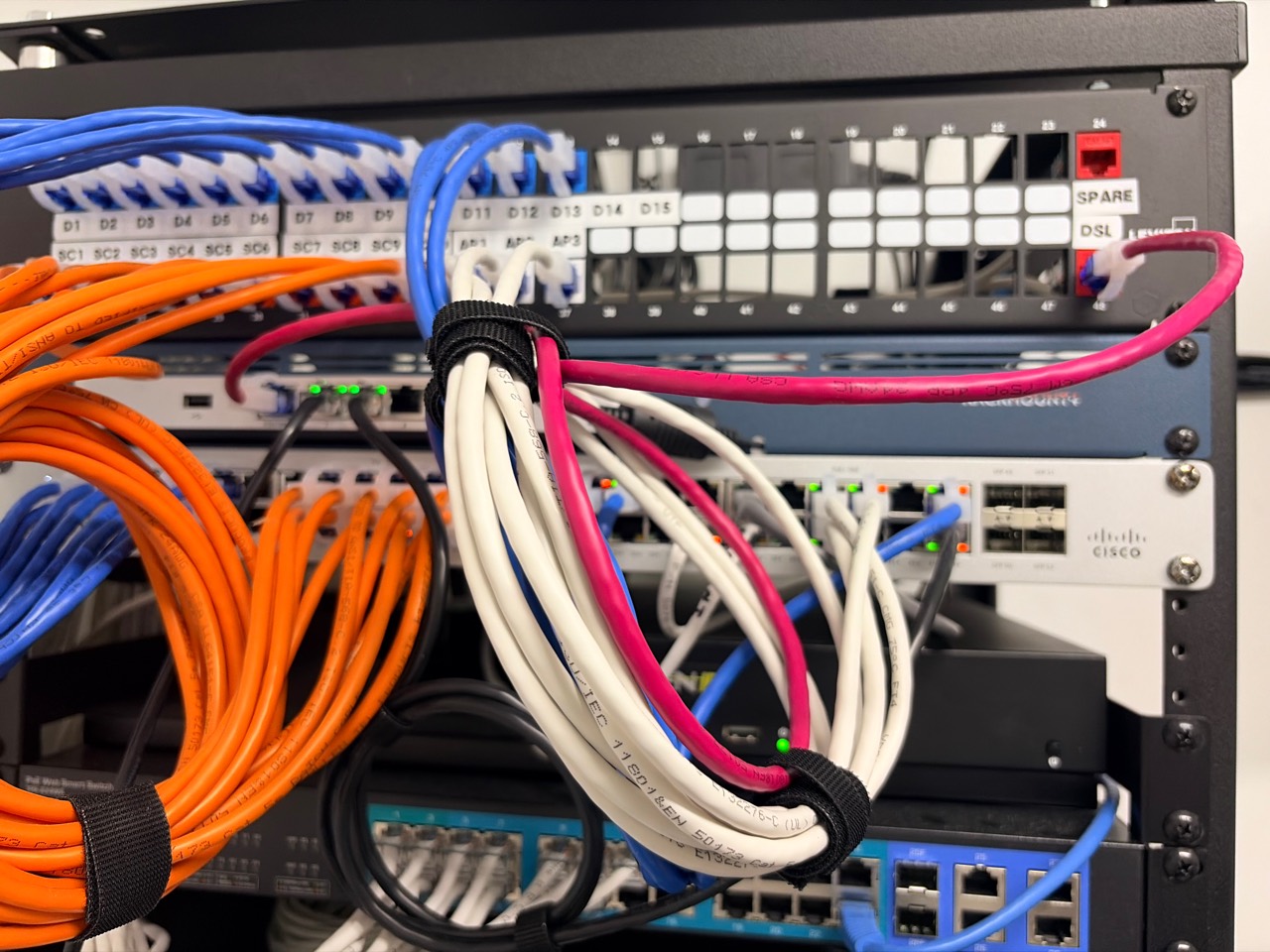Enterprise network rack supported during a field service assignment